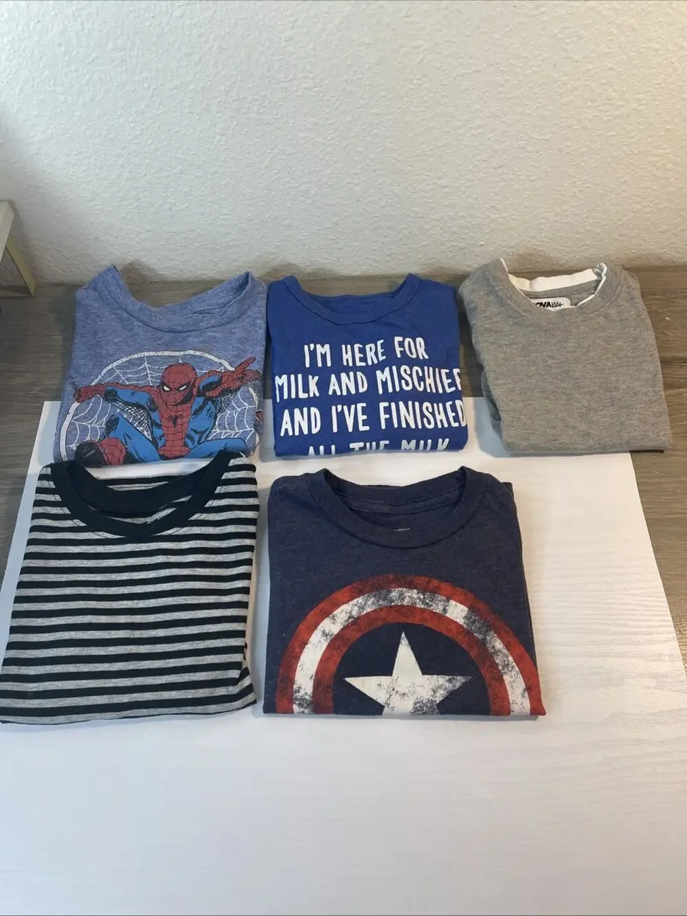 LOT 5 Boys t-shirts MARVEL Cat & Jack Nova KIDS and others size 3T